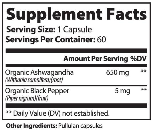Swee + Euca HOLISTIC Ashwagandha Supplement with Black Pepper